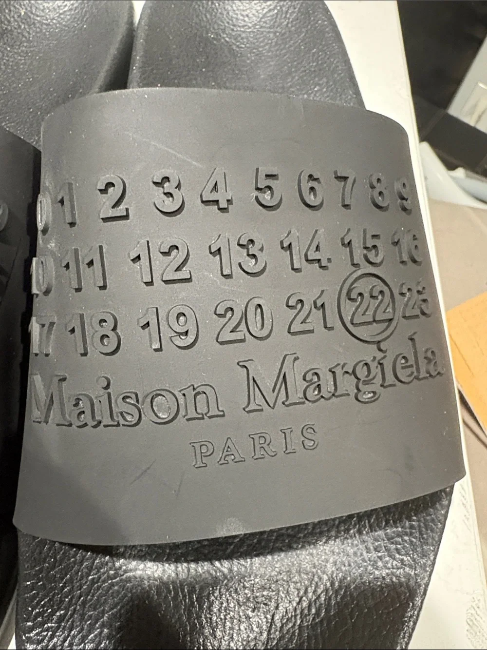 Maison Martin Margiela Black Logo Slide Sandals